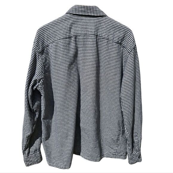 UNIQLO Men's Oversized Houndstooth Open Collar Flannel‎ Shirt Size Medium - Picture 4 of 10